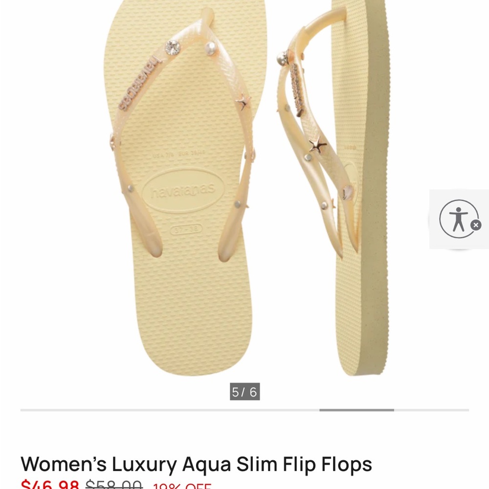 havaianas Women's Luxury Aqua Slim Flip Flops - Picture 5 of 6